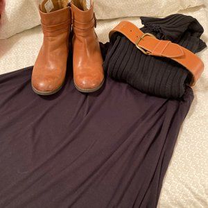 SO Cinched High Waist Black Knit Maxi Skirt Size XXL